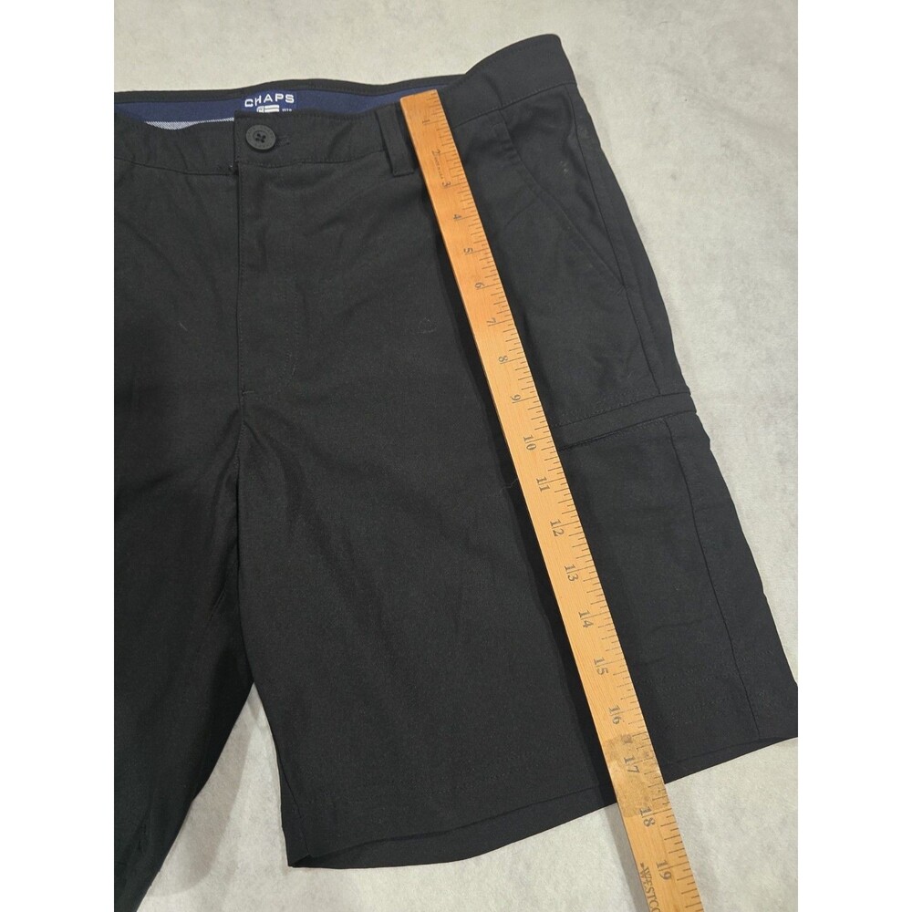 Chaps Mens Golf Shorts Size 34 Black Relaxed Fit 8" Inseam Flat Front Polyester - Picture 3 of 12
